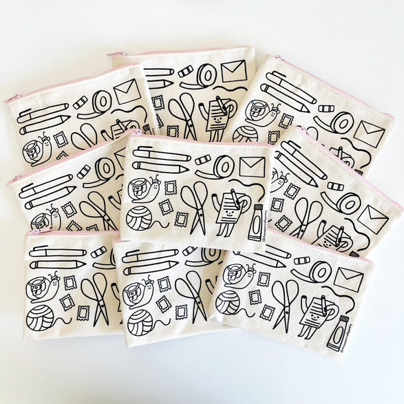 Cotton Canvas Pouch: Paper + Craft Doodles
