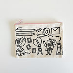 Cotton Canvas Pouch: Paper + Craft Doodles
