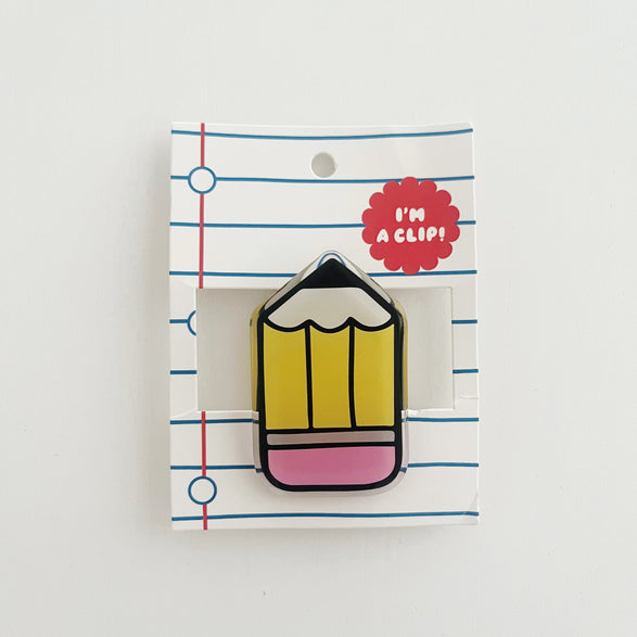 Yellow Pencil Acrylic Clip