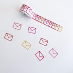 Pink Envelope Overlapping Washi Tape - 25mm