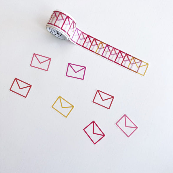 Pink Envelope Overlapping Washi Tape - 25mm