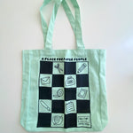 Large Mint Checkered Tote
