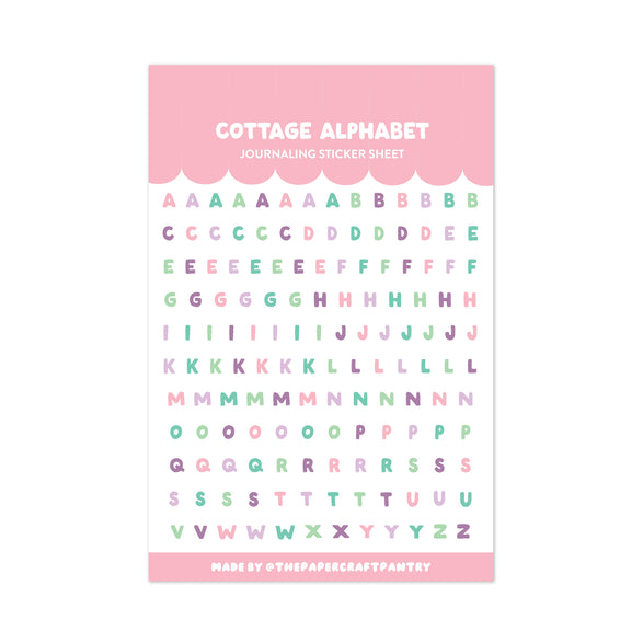Cottage Alphabet Sticker Sheet