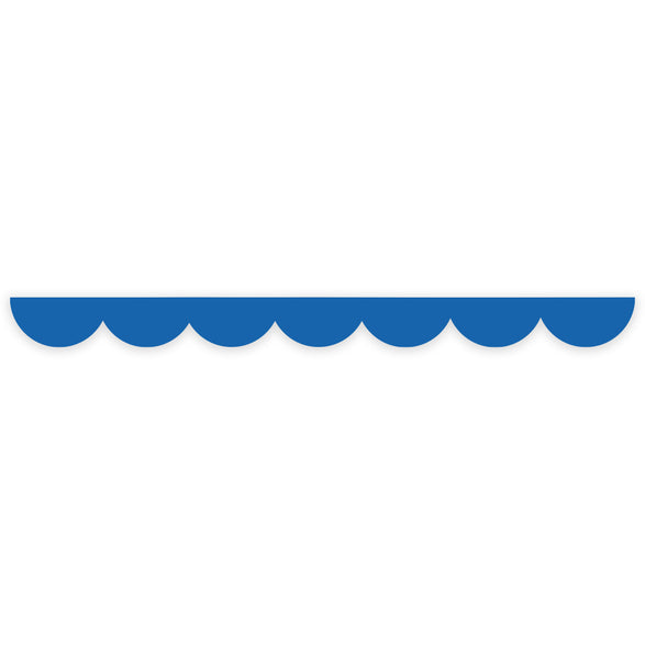 Blue Scalloped Die Cut Washi Tape - 20mm