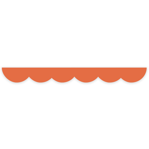 Red Die Cut Scalloped Washi Tape - 20mm