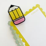 Yellow Pencil Acrylic Clip