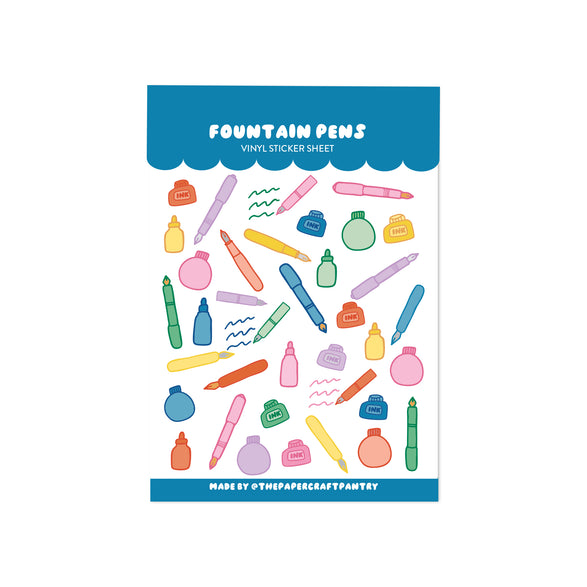 Fountain Pens Sticker Sheet