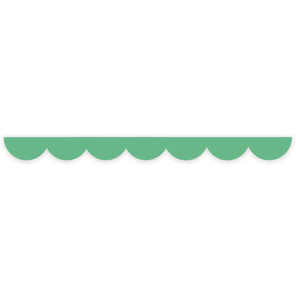 Green Scalloped Die Cut Washi Tape - 20mm