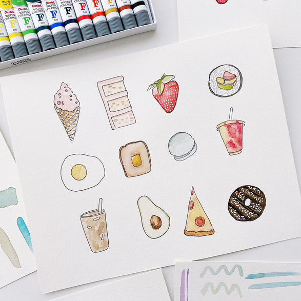 06.15.24 Intro to Watercolor Foodie Favorites Workshop Ticket (In-Studio)