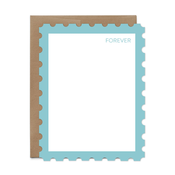 Light Blue Stamp Flat Notecard