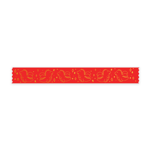 Red Dragon Gold Foil Washi Tape - 15mm