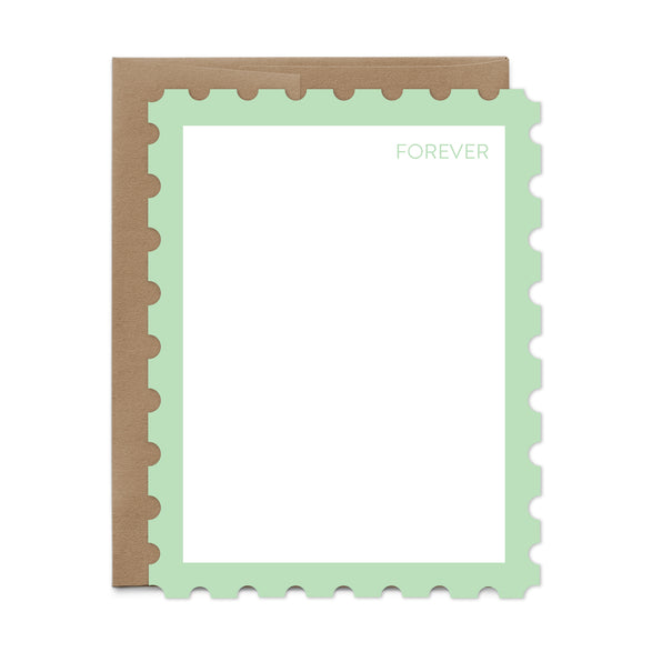 Mint Stamp Flat Notecard
