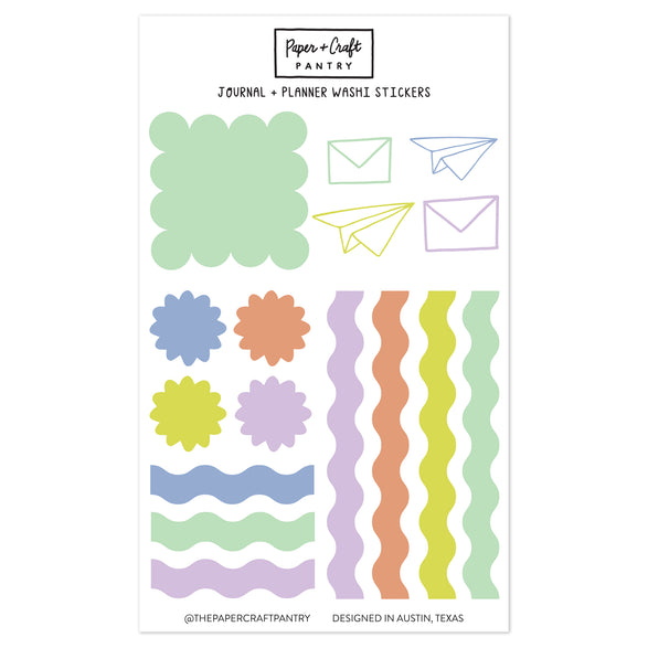Mint Journal + Planner Washi Sticker Sheet