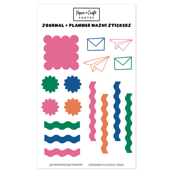 Pink Journal + Planner Washi Sticker Sheet