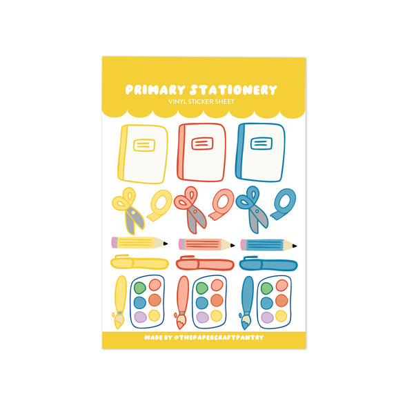 Primary Stationery Sticker Sheet