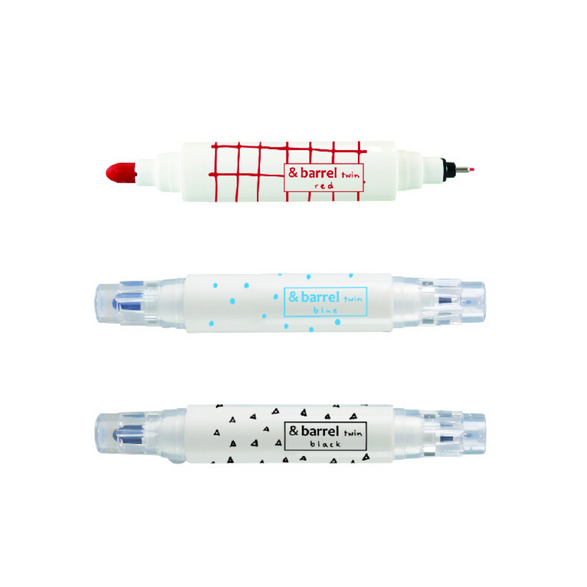 &Barrel Twin Marker + Pen - 3 color options