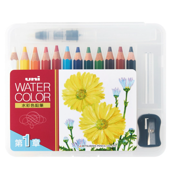 Uni Watercolor Pencil Set of 12 - Classic
