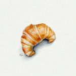 5x5 Art Print: Mini Croissant