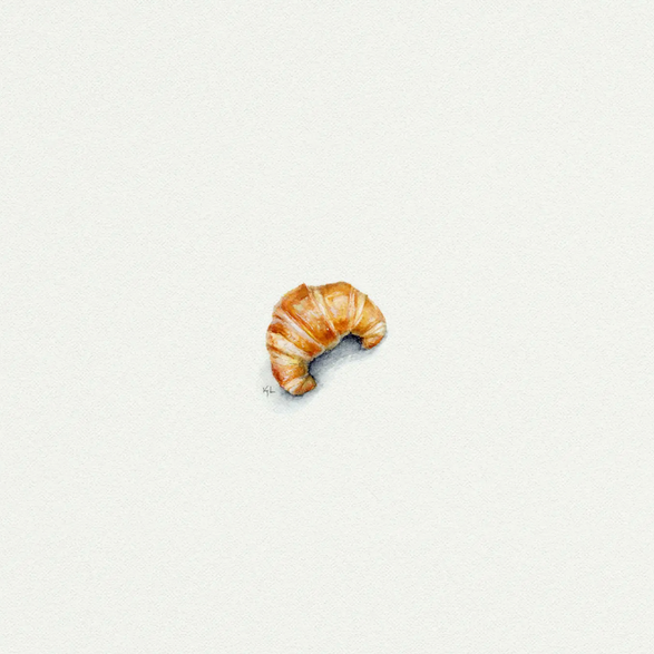 5x5 Art Print: Mini Croissant