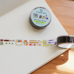 Brush, Pens, Cats Washi Tape (15mm)
