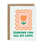 Sending Love Postage Stamp Card