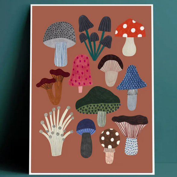 8.5x11.5 Art Print: Mushrooms