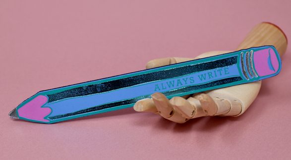 Blue Always Write Pencil Bookmark