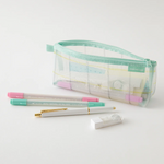 Striped Mint Mesh Pen Case