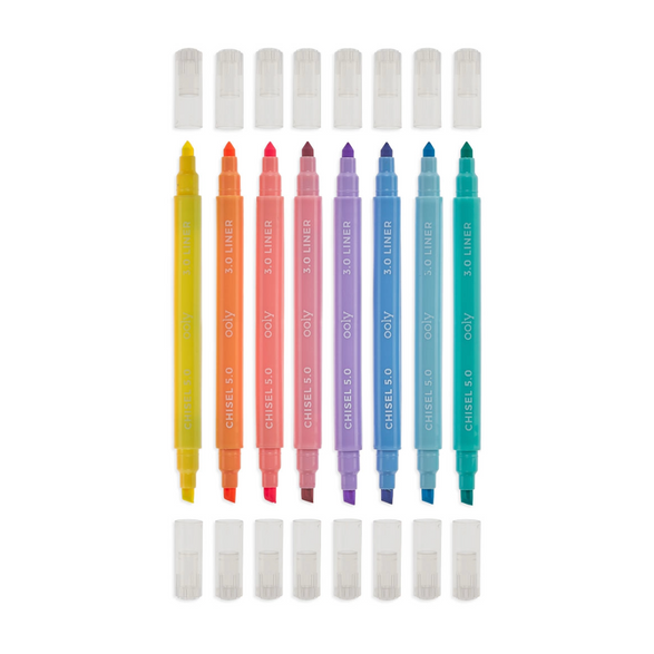 Pastel Liner Dual Tip Markers - Set of 8