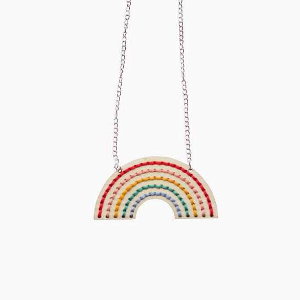 Embroidery Necklace Kit: Rainbow
