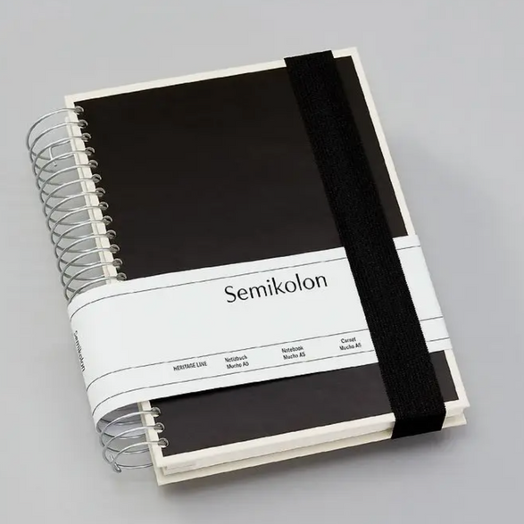 Spiral Semikolon Notebook: Black