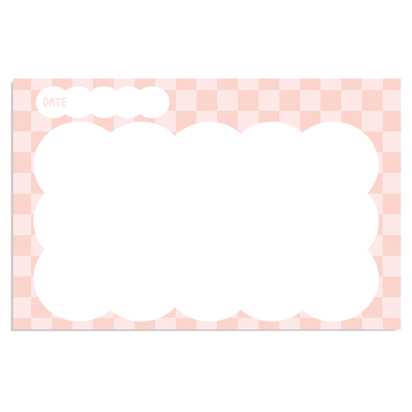 Peach Checkered Cloud Notepad