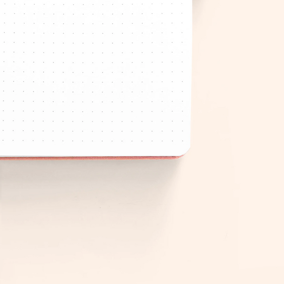 An up close image of a dot grid page in a bullet journal