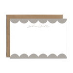 Custom Stationery: Scallop Border - 14 Color Options
