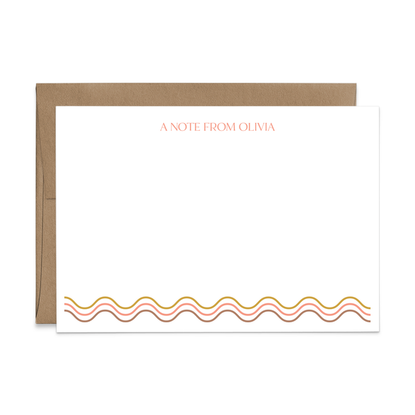 Custom Stationery: Waves - 3 Color Palette Options