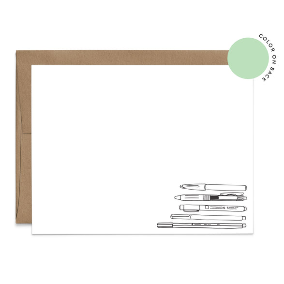 Favorite Pens Flat Notecard