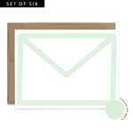 Large Mint Envelope Flat Notecard Set