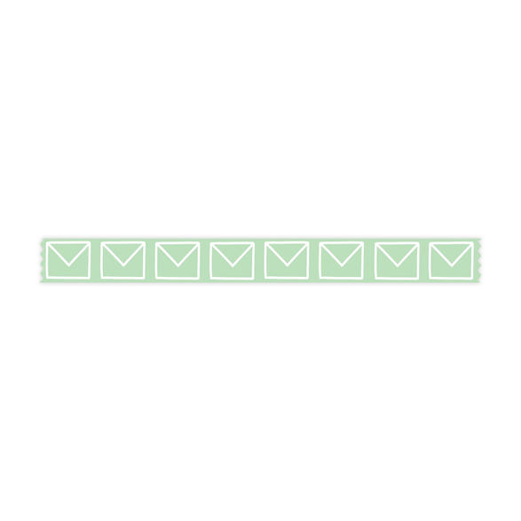 Mint Envelope Pattern Washi Tape - 15mm