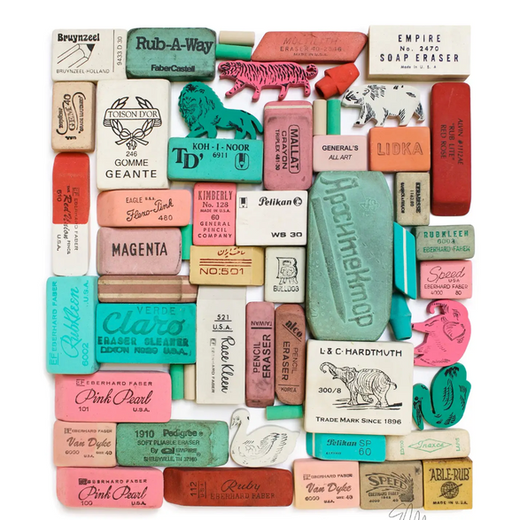 8.5x11 Art Print: Eraser Arrangement No. 7
