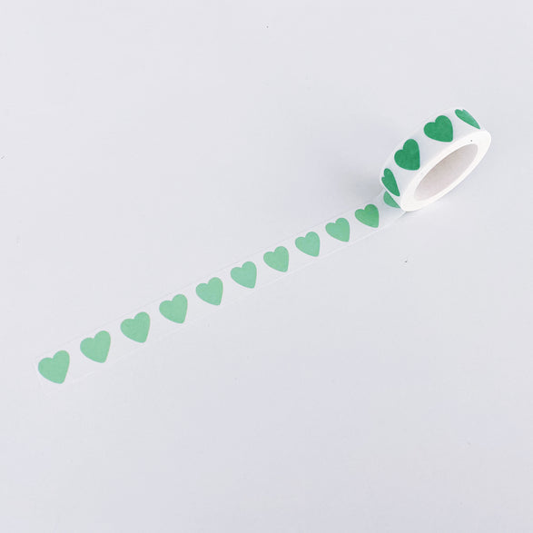 Mint Hearts Washi Tape - 15mm