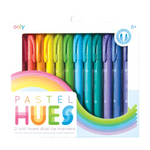 Pastel Hues Dual Tip Markers - Set of 12