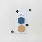 Blue + Yellow Hexagon Sticky Notes - Set of 2