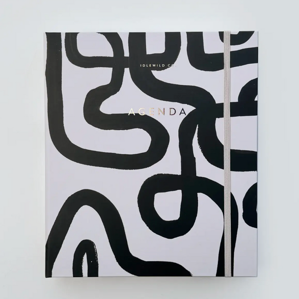 Undated Planner: Black and White Squiggle