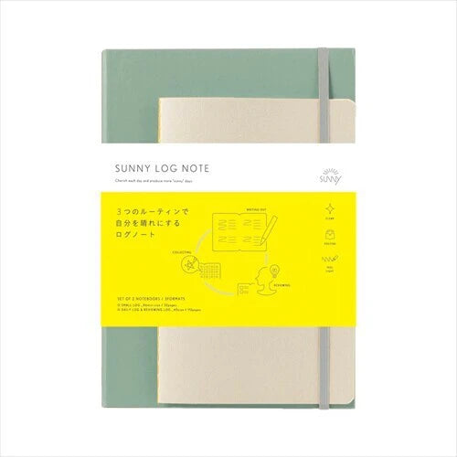 Sunny Log A5 Notebook Set - Almond Green