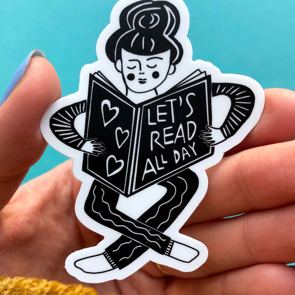 Let's Read All Day Sticker