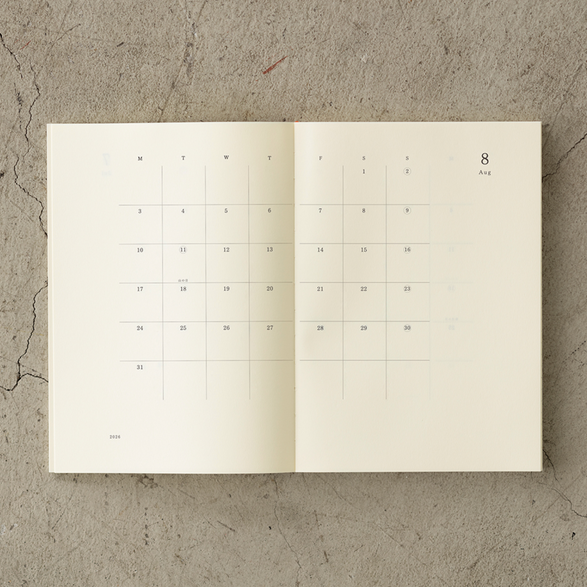 2026 MD Monthly Thin Diary (A5)