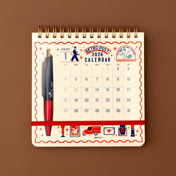 2026 Mini Calendar: Retro Post