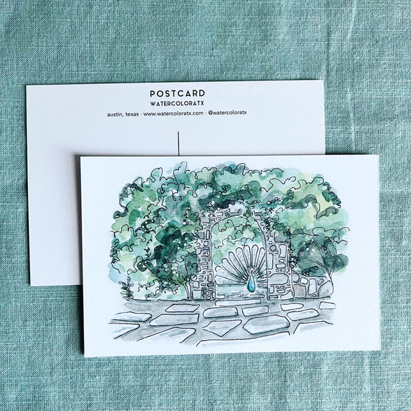 Austin Watercolor Postcard: Mayfield Park