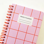 Pink + Red Grid Undated Weekly Planner