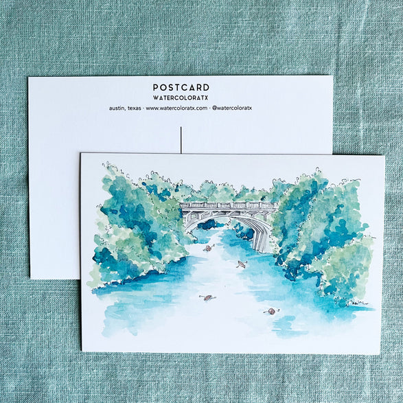 Austin Watercolor Postcard: Kayaks